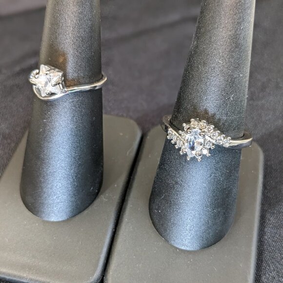 Elegant Crystal & Silver Rings (x4) - Picture 9 of 10